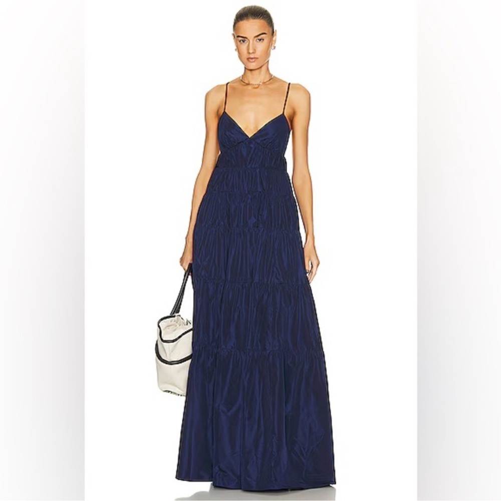 STAUD: Ripley Maxi Dress - Navy Blue XS - Picture 2 of 14